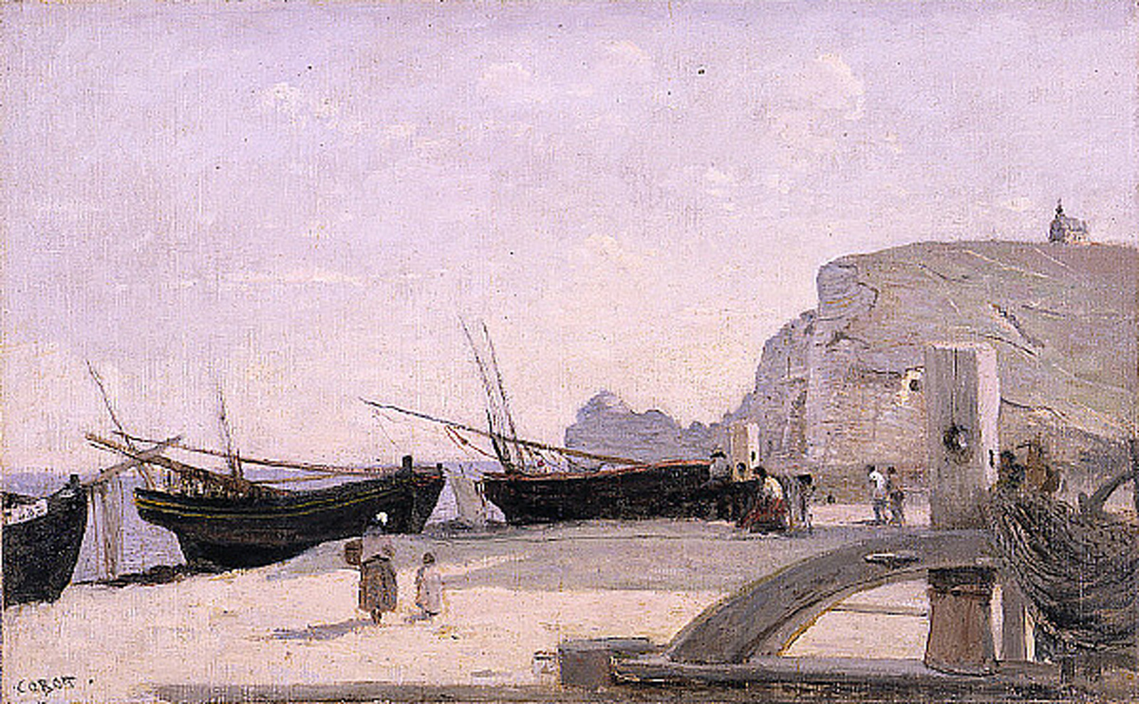 Etretat Beach by Camille Corot