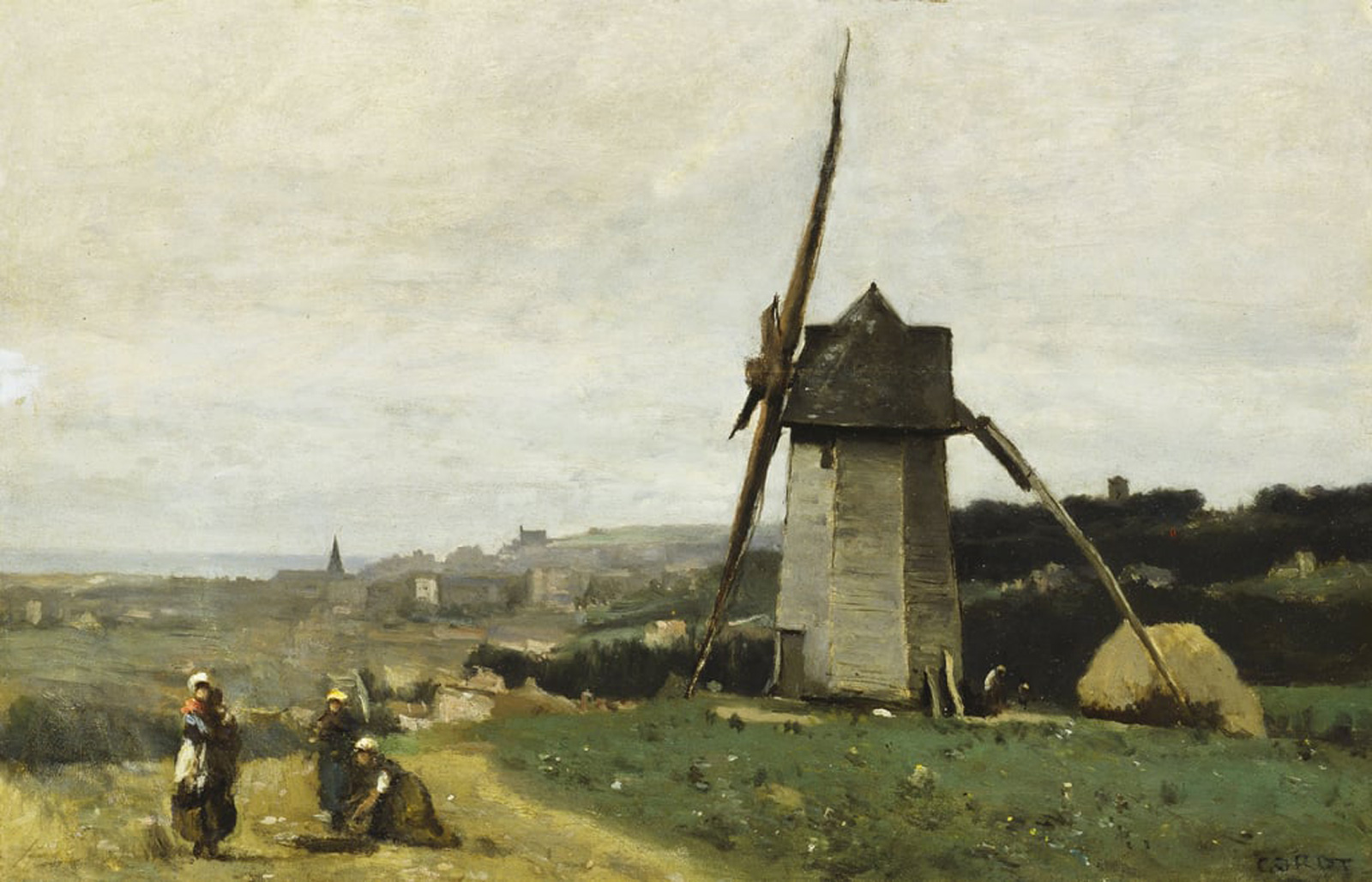 Windmill at Etretat by Camille Corot, painted arounde, Musée du Louvre Paris