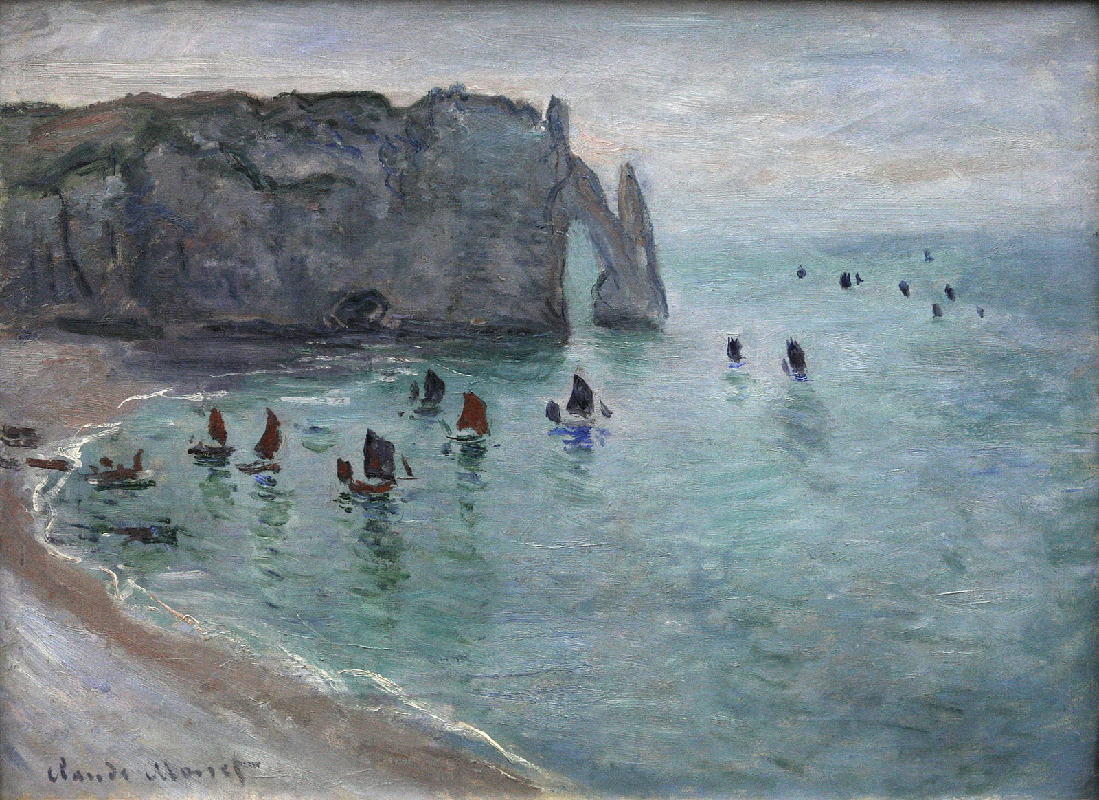View on Etretat by Claude Monet 1885