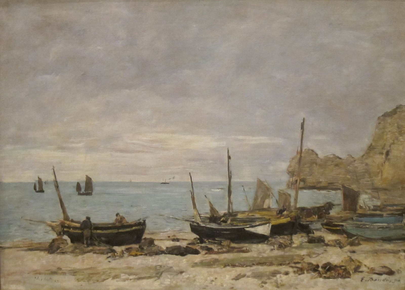 Etretat Beach by Eugene Boudin painted 1890, Museum of Art San Diego
