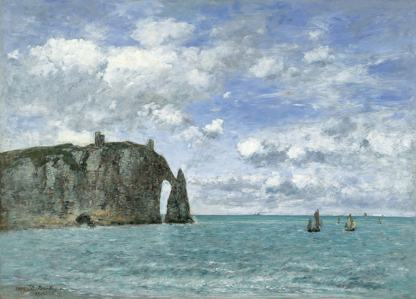 Falais d'Aval Etretat by Eugene Boudin 1890