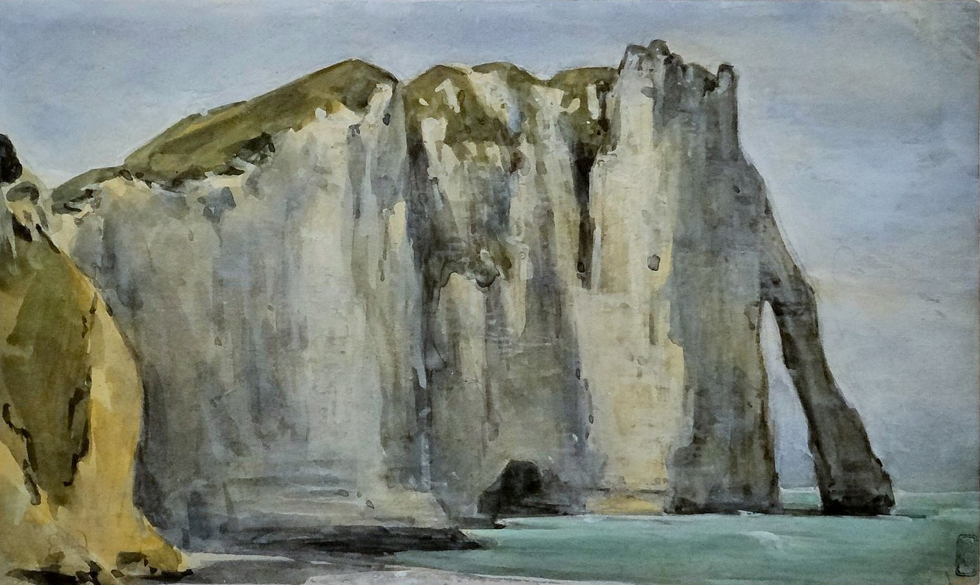 Falais d'Aval Etretat by Eugene Delacroix 1849