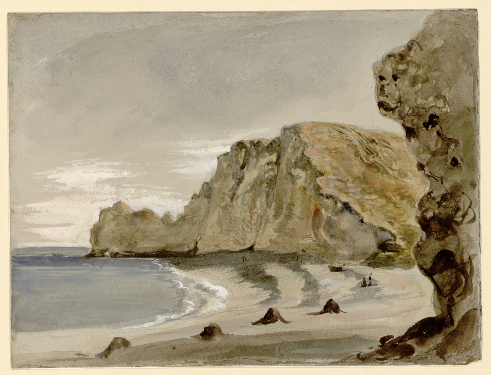 Etretat by Eugene Delacroix painted around 1849, Musée Fabre Montpellier