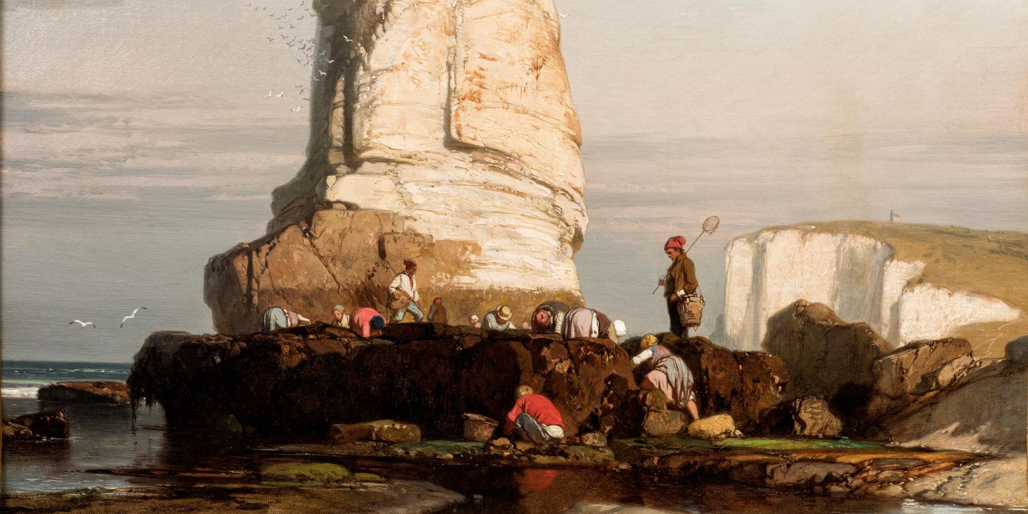 vue de la falaise d'Amont by Eugene Le Pottevin 1860
