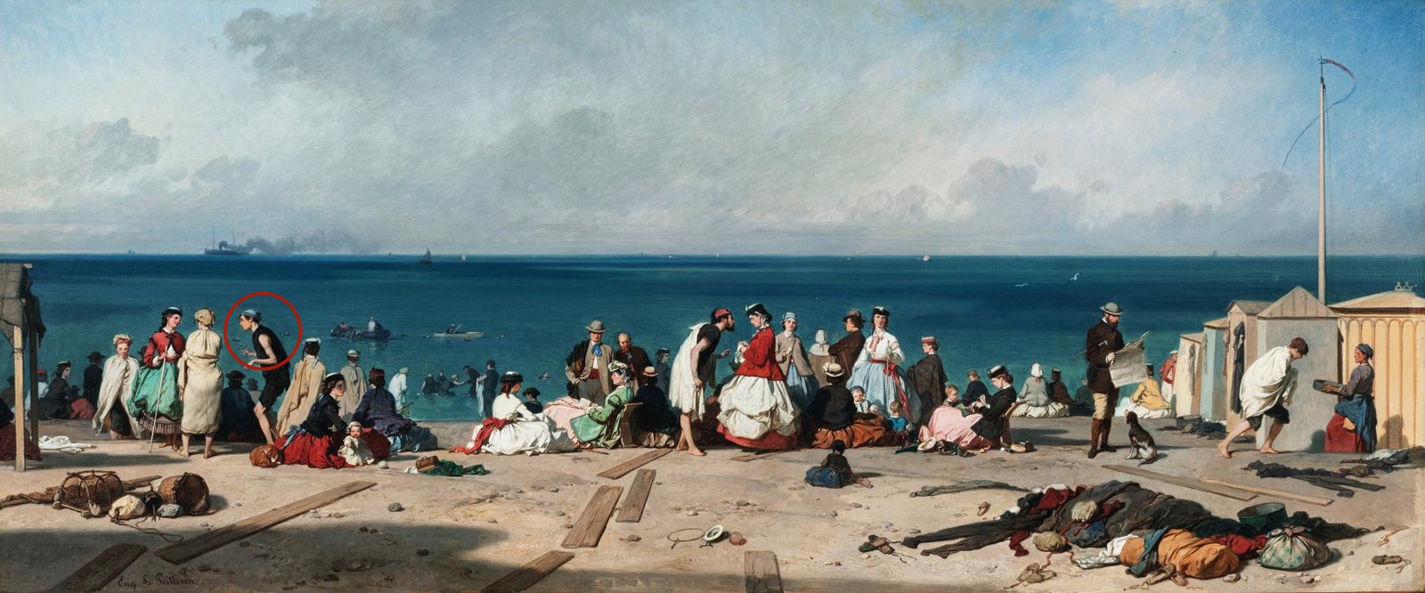 Les Bains de Mer Etretat by Eugene Le Poittevin 1864