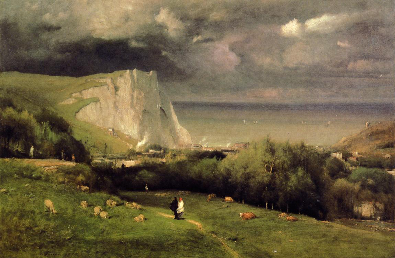 Falais d'Aval Etretat by Georges Inness 1875