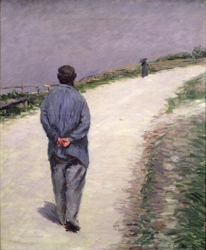 Pere Magloire sur la route vers Etretat by Gustave Caillebotte 1884