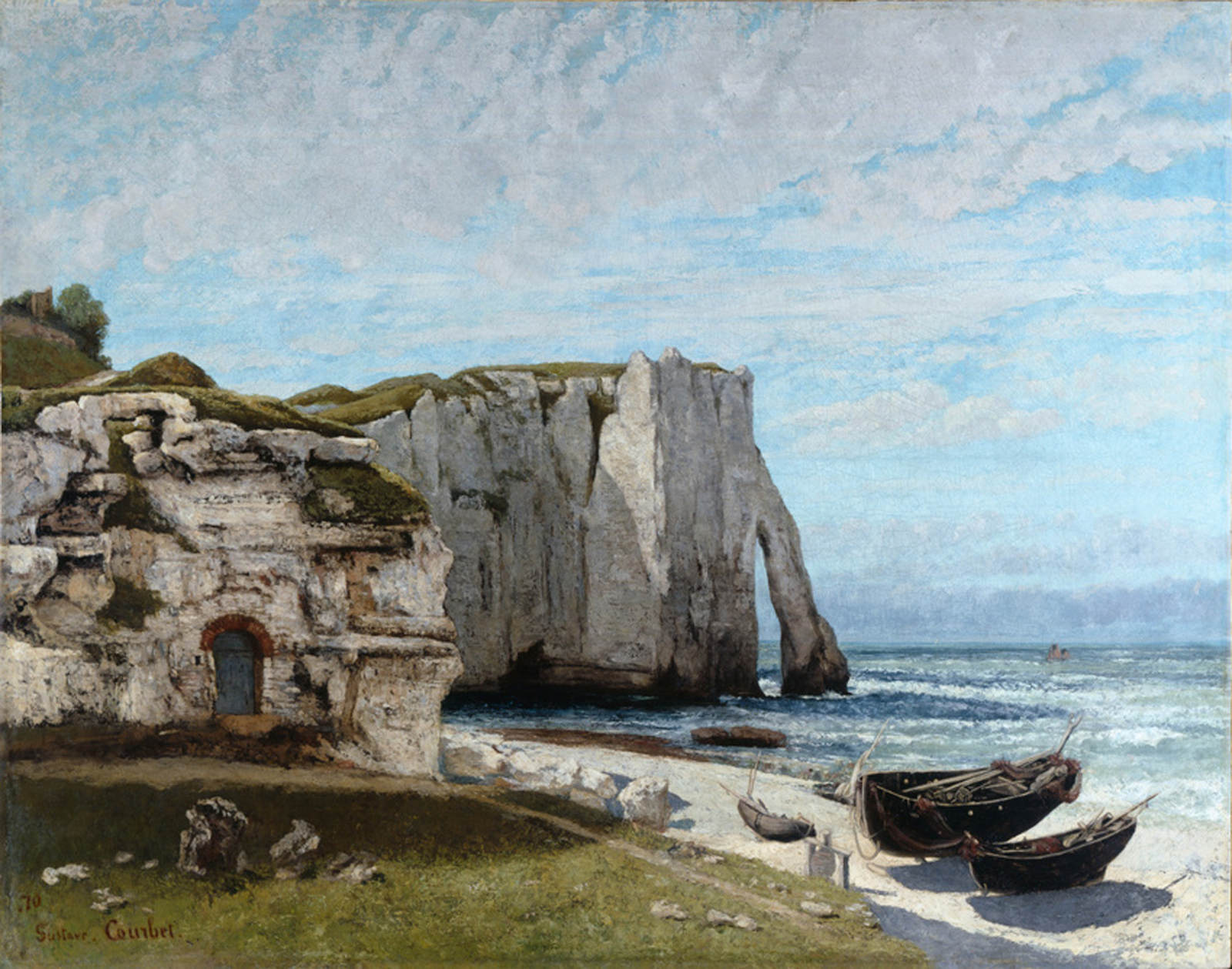 Falais d'Aval Etretat after the storme by Gustave Corbet 1870