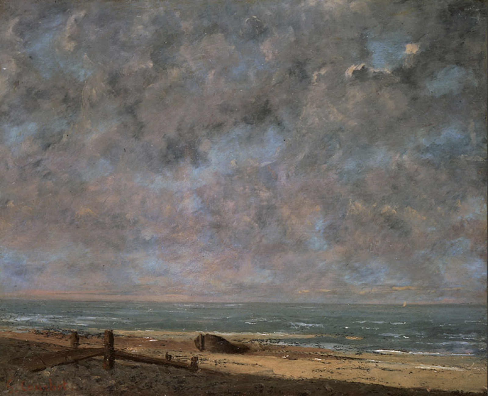 The sea at Etretat painted 1872 by Gustave Courbet, Musee des Beraux Arts de Caen