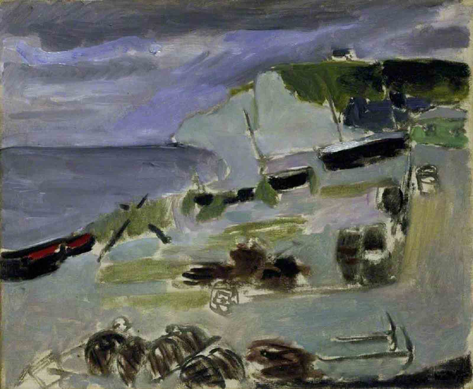 Boats on the Beach Etretat by Henri Matisse, painted 1920, Fritzwilliams Museum Cambridge