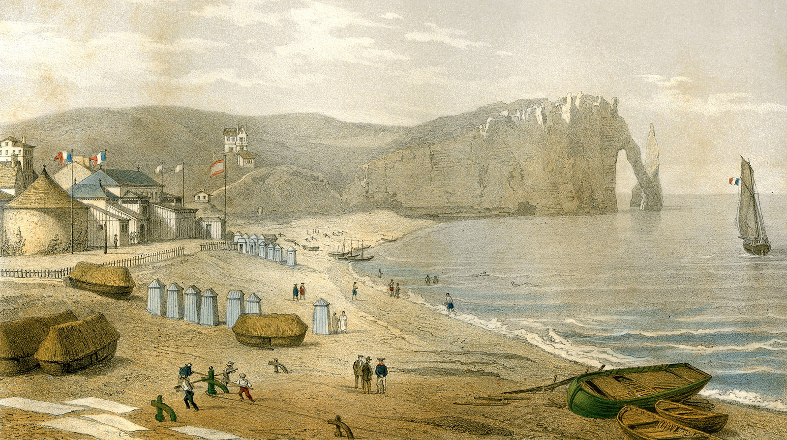 Etretat by Leon Auguste Asselineau 1865